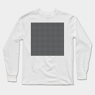 Black and White Lined Medium Polka Dots Long Sleeve T-Shirt